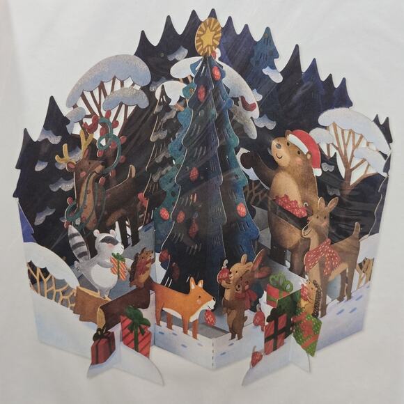 american greetings Magic Moments Woodland Animals Display Pop-Up Christmas Card - Picture 4 of 4